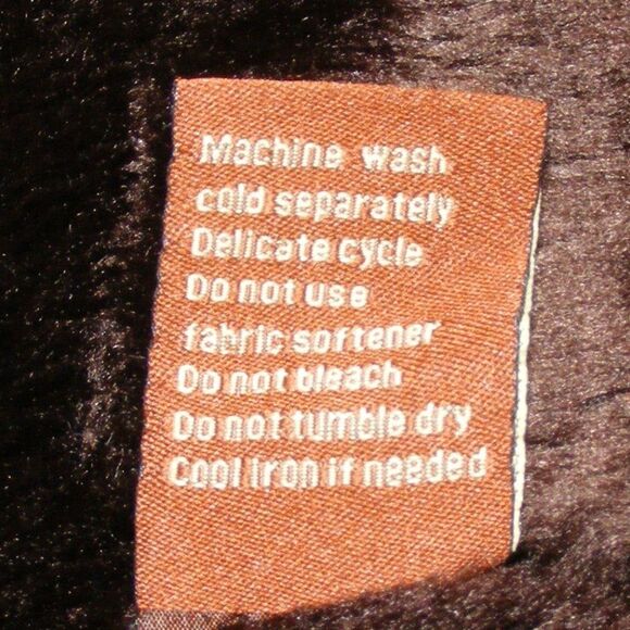 Vintage LEE Hooded Denim Coat, YL, Blue, Brown Fuzzy lining, Zipper, Pockets - Picture 13 of 15